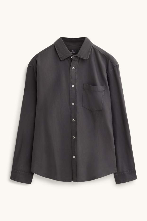Herren - Hemd - Relaxed Fit - Kent - dunkelgrau