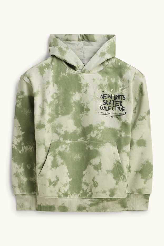 Enfants garçons - Sweat à capuche - à motif - vert clair