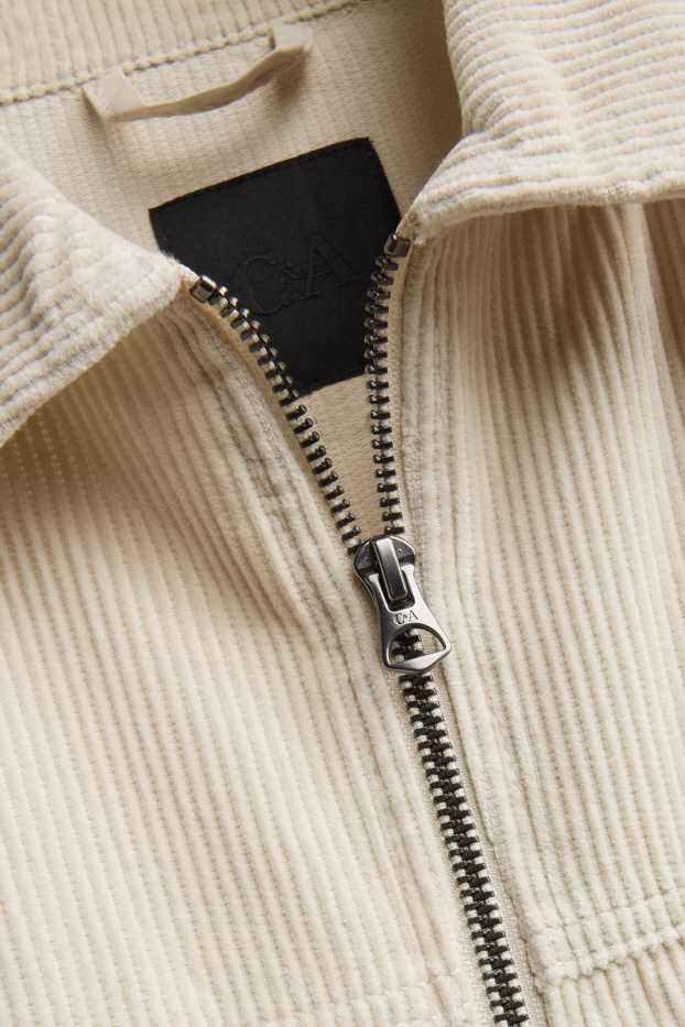 Herren - Cord-Hemdjacke - cremefarben