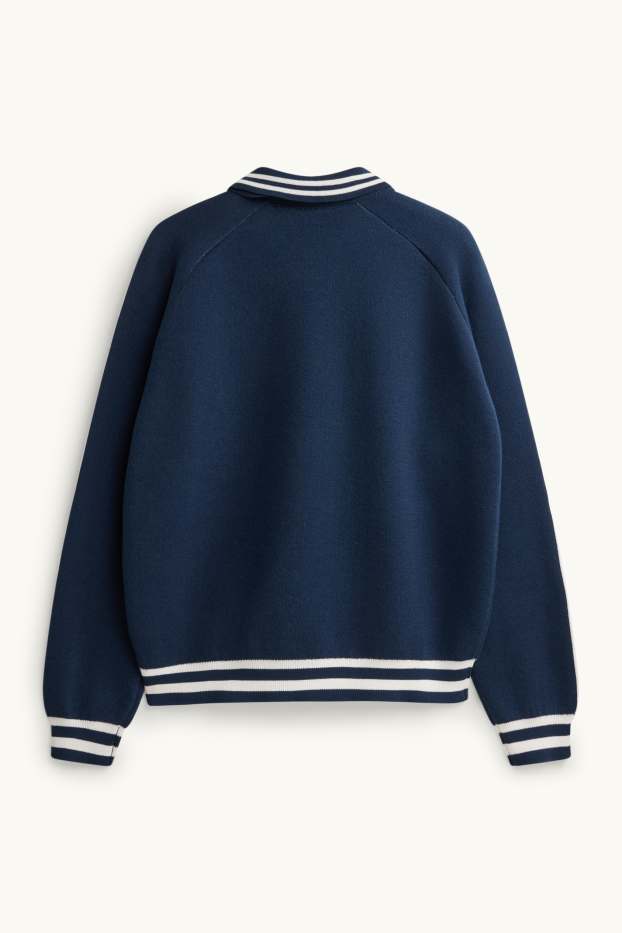 Herren - Pullover - dunkelblau / weiss