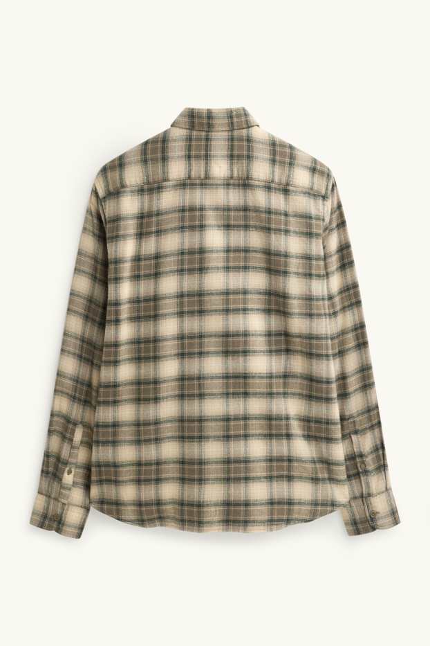 Herren - Hemd - Regular Fit - Kent - kariert - beige / braun