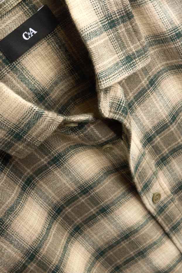 Herren - Hemd - Regular Fit - Kent - kariert - beige / braun