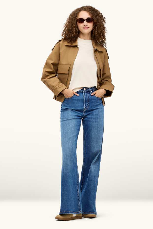 Femmes - Flared jean - high waist - bleu
