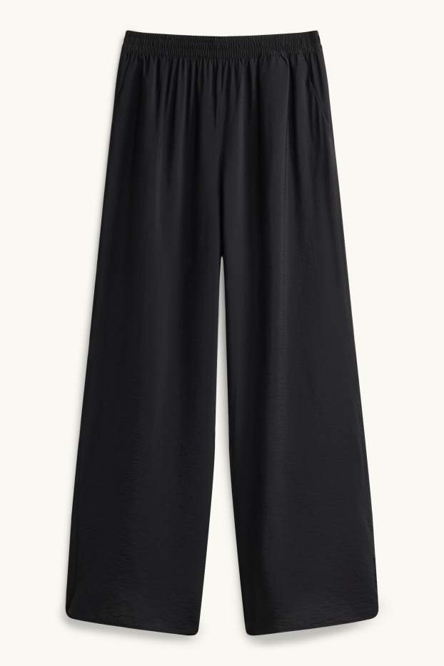Damen - Business-Hose - High Waist - Wide Leg - schwarz