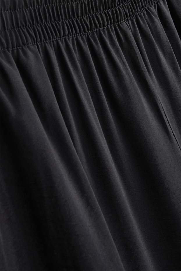 Damen - Business-Hose - High Waist - Wide Leg - schwarz