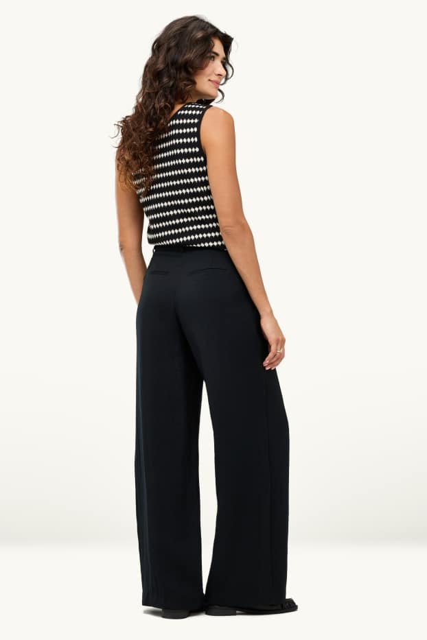 Mujer - Pantalón de oficina - high waist - regular fit - negro
