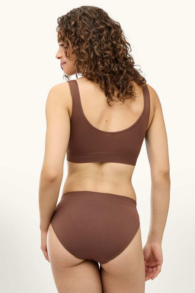 Dames - Set van 3 - slip - seamless - bruin
