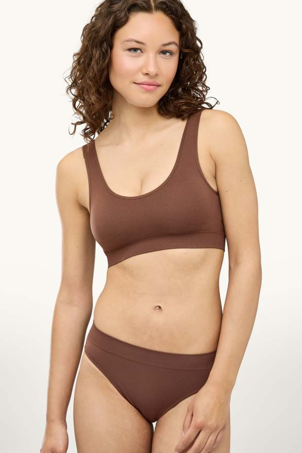Dames - Set van 3 - slip - seamless - bruin