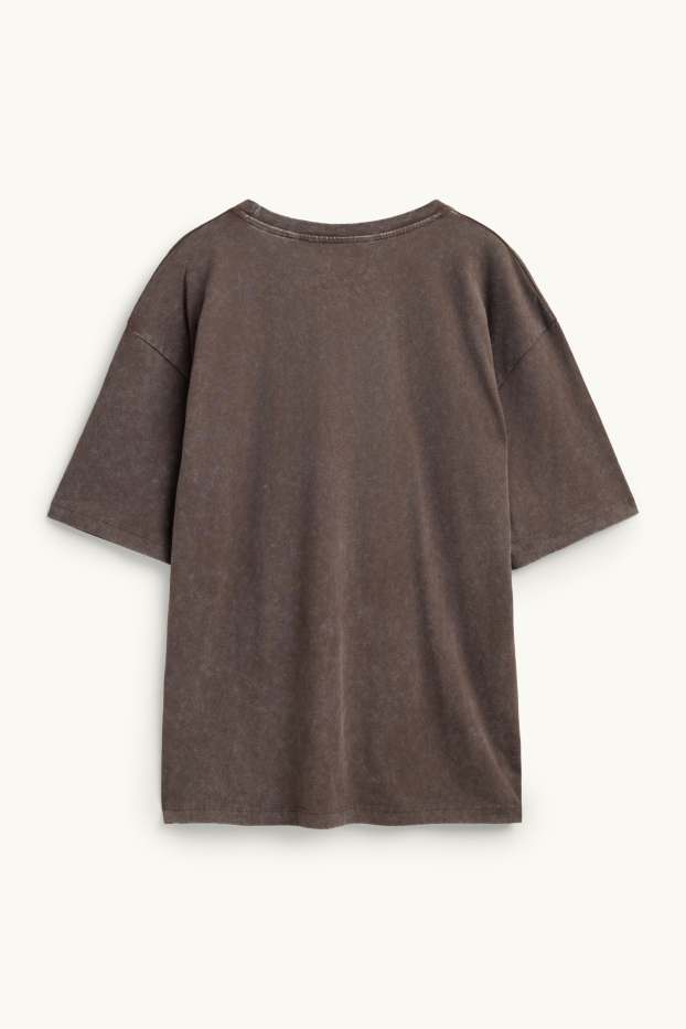 Femmes - T-shirt - Oversize - AC/DC - à motif - marron