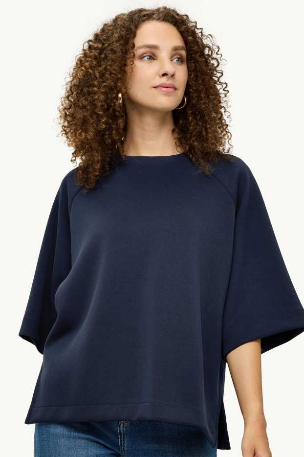 Donna - Felpa oversize - blu scuro