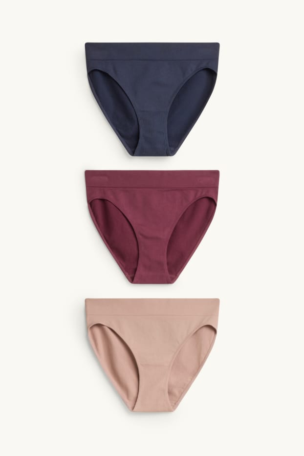 Damen - Multipack 3er - Slip - seamless - beige