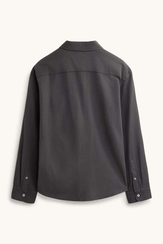 Herren - Hemd - Relaxed Fit - Kent - dunkelgrau