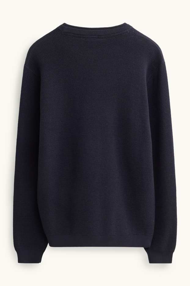 Herren - Pullover - strukturiert - dunkelblau