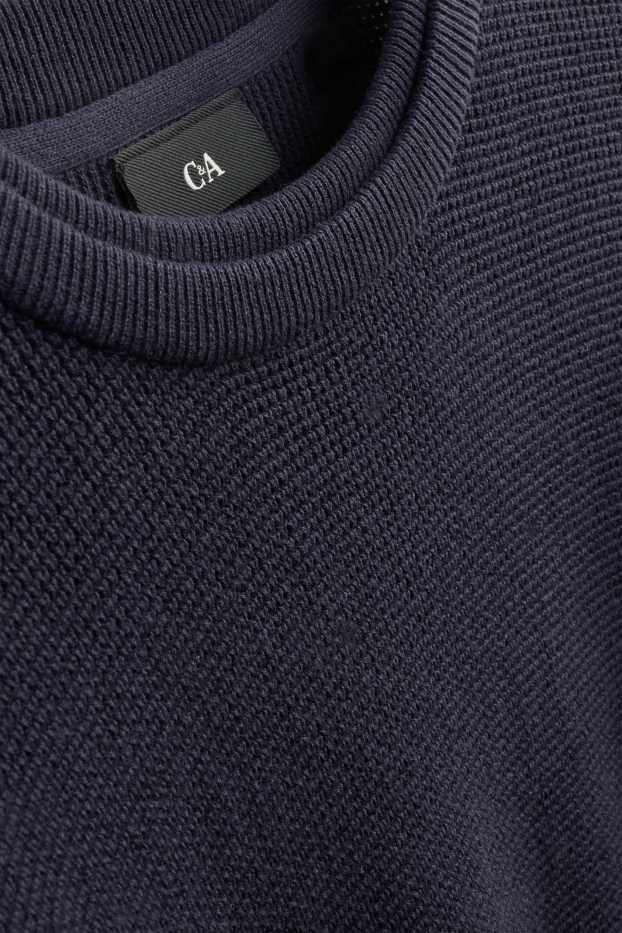 Herren - Pullover - strukturiert - dunkelblau