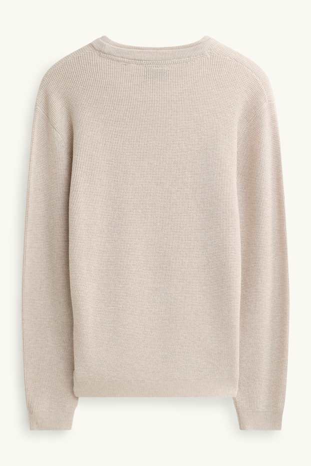 Herren - Pullover - strukturiert - hellbeige