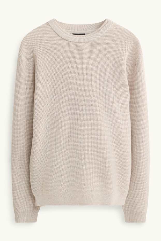 Herren - Pullover - strukturiert - hellbeige