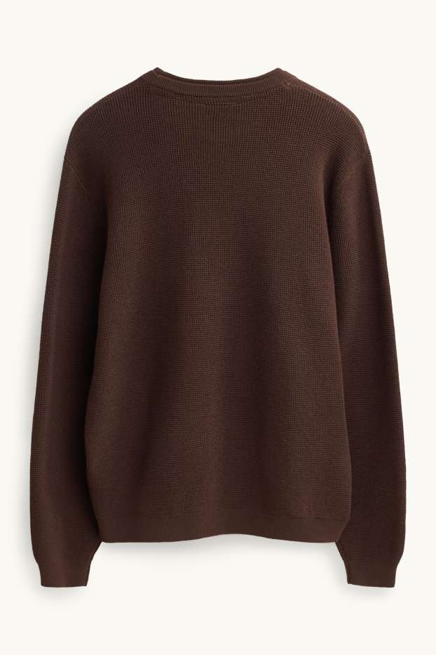 Herren - Pullover - strukturiert - braun