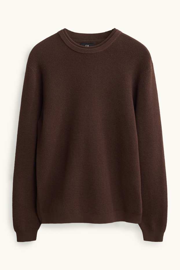 Herren - Pullover - strukturiert - braun