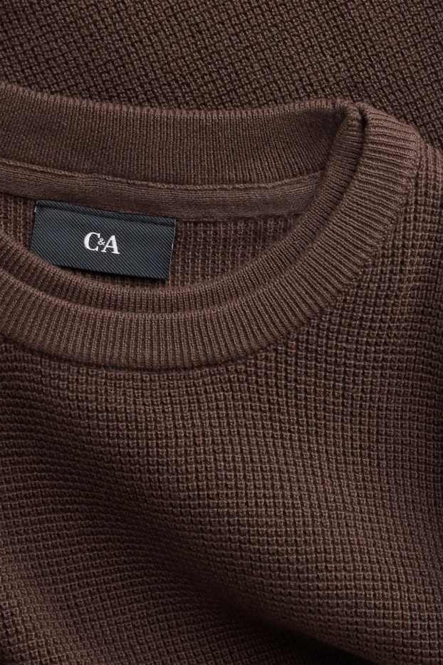 Herren - Pullover - strukturiert - braun