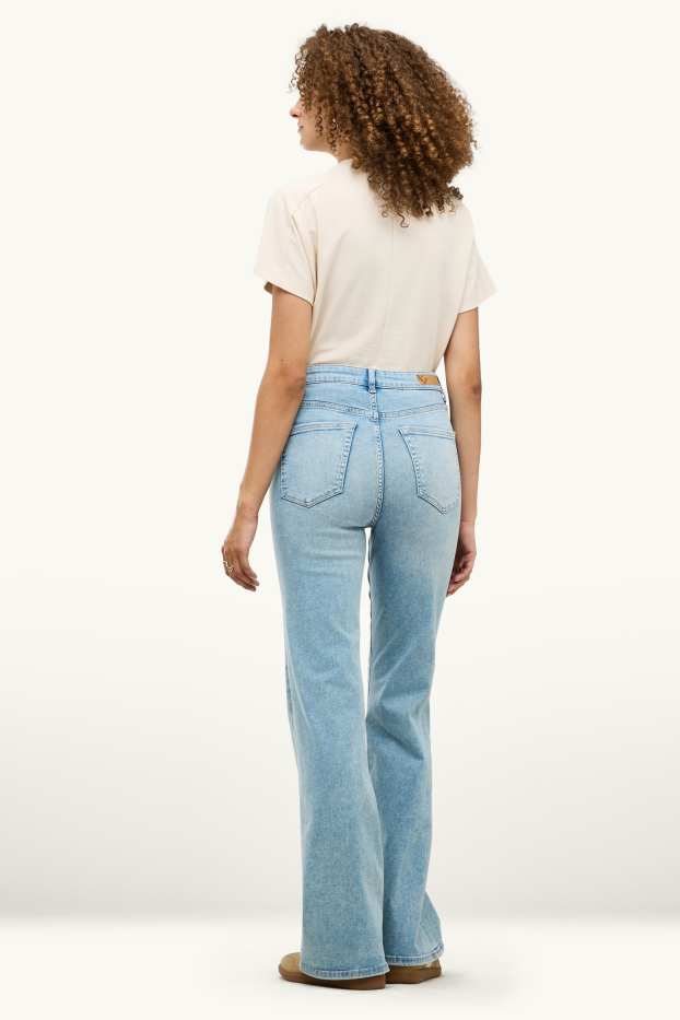 Damen - Flared Jeans - High Waist - LYCRA® - helljeansblau