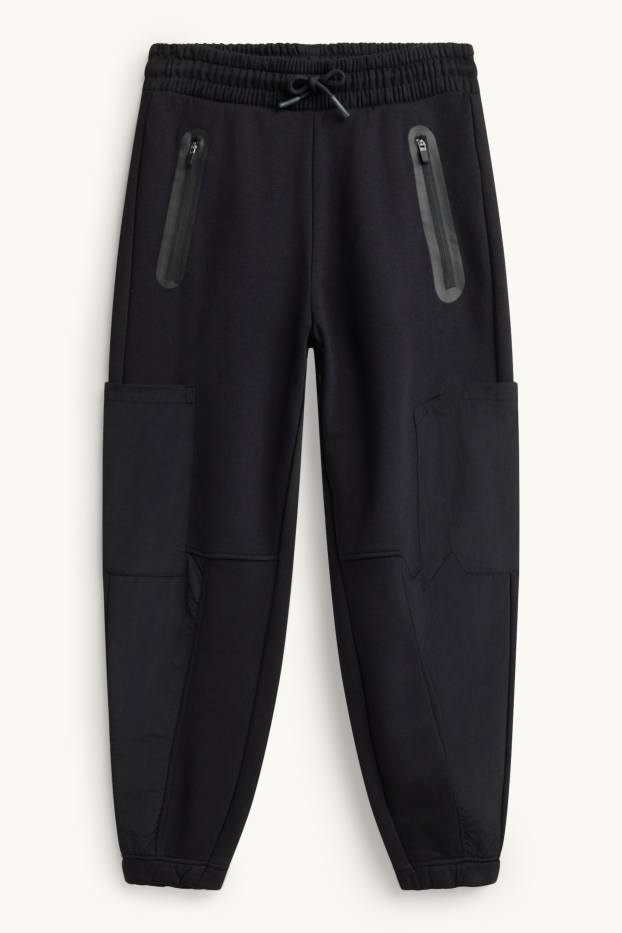 Enfants garçons - Pantalon de jogging cargo - noir