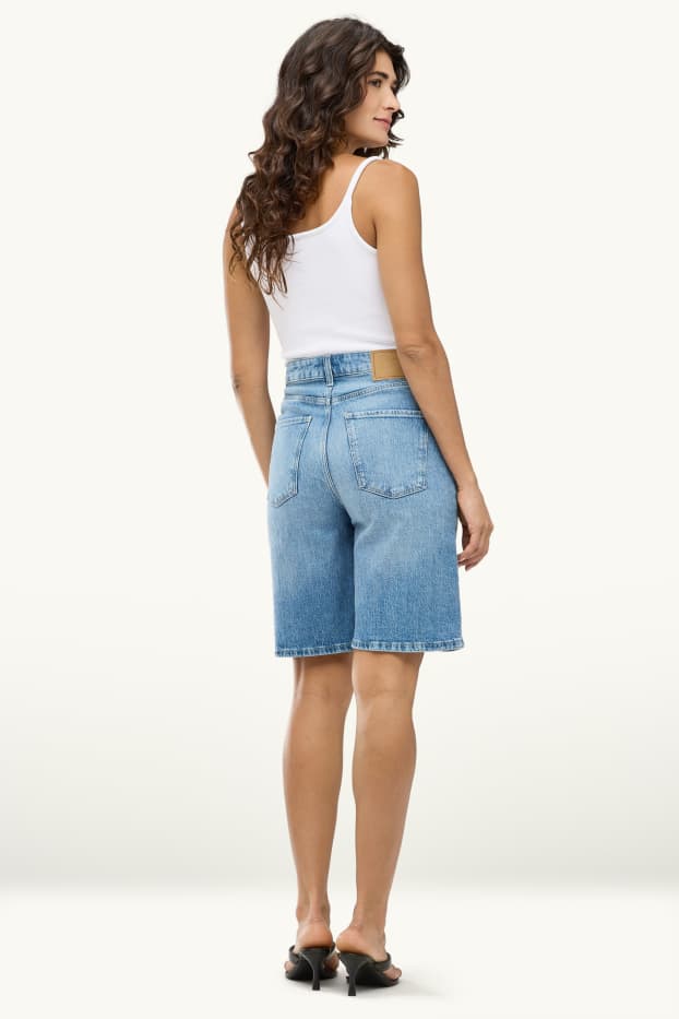 Dames - Jorts - high waist - jeansblauw