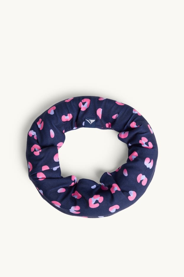 Kinderen: meisjes - Colsjaal - met patroon - blauw / fuchsiarood