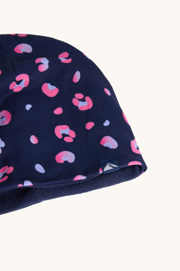 Children Girls - Ski hat - patterned - rose / dark blue