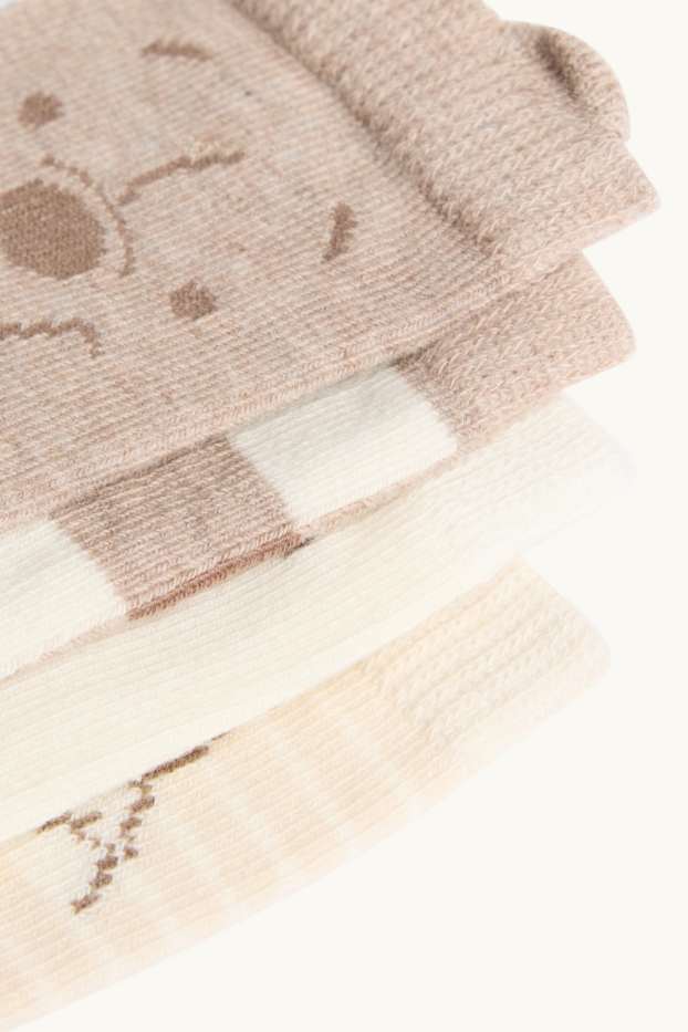 Bébés filles - Lot de 4 paires - Winnie l'ourson - chaussettes pour bébé à motif - beige