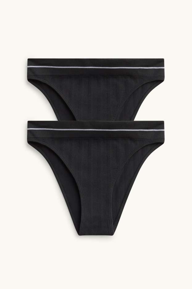 Femmes - Lot de 2 - culottes - seamless - noir
