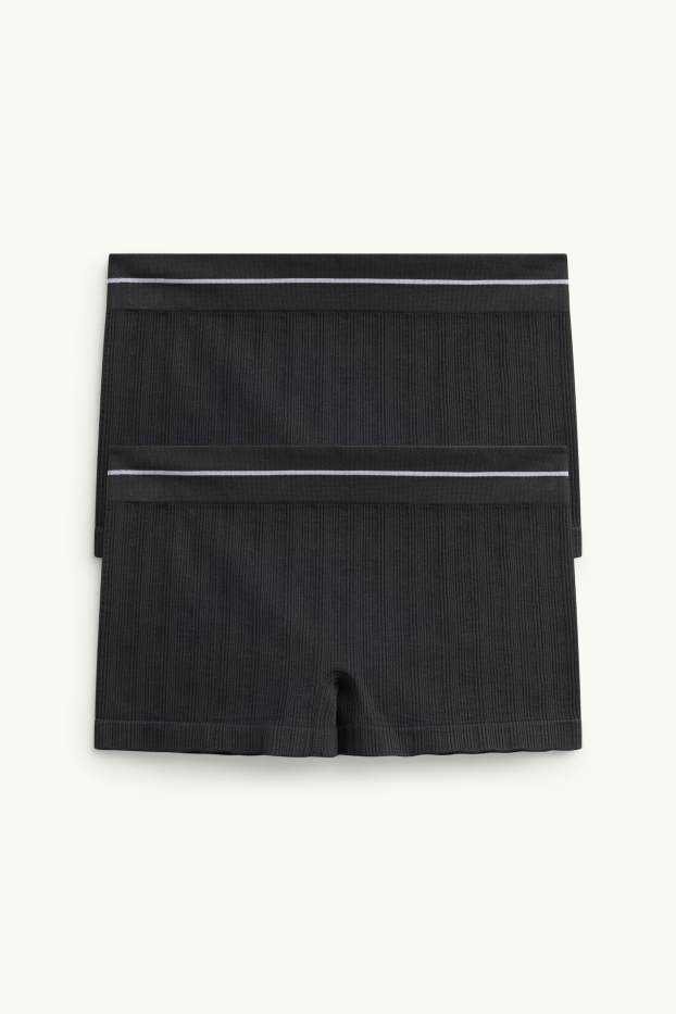 Femei - Multipack 2 perechi - boxeri - cu dungi - negru