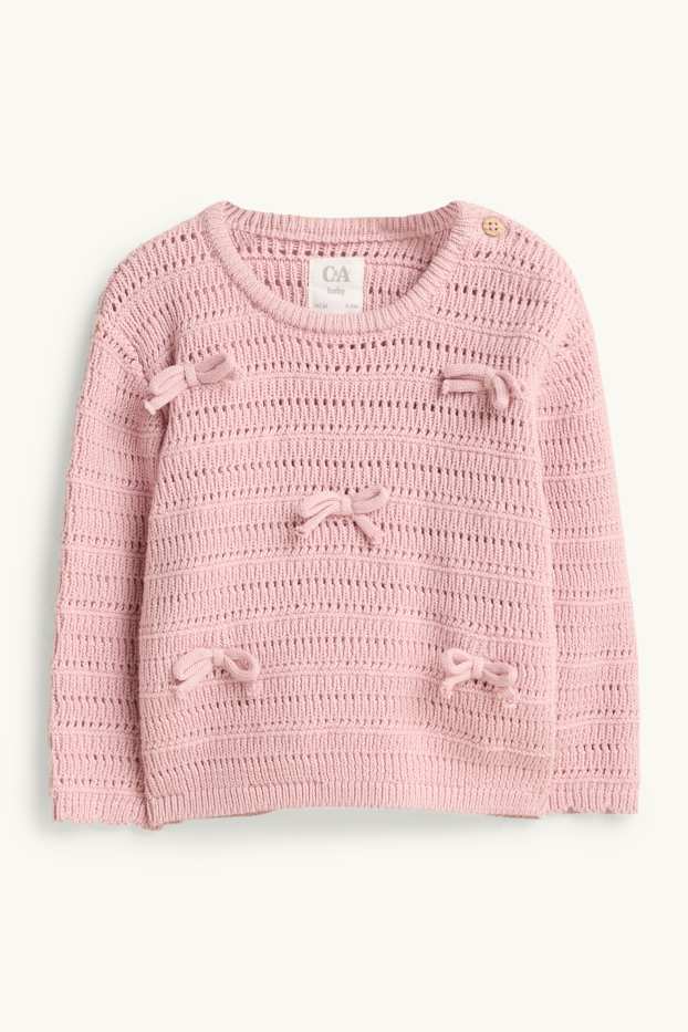 Miminka - dívky - Mašličky - outfit pro miminka - 2dílný - narůžovělá