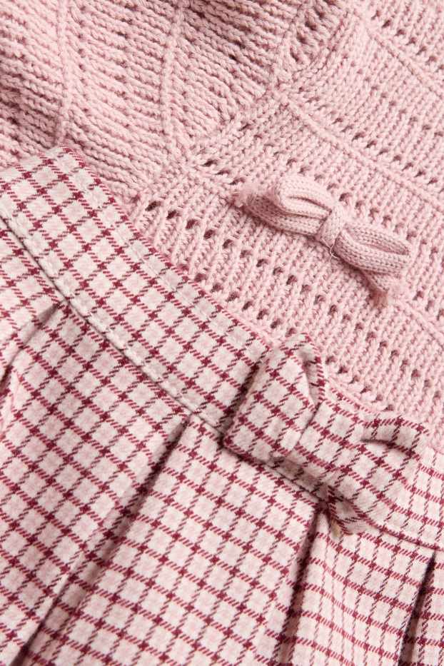Miminka - dívky - Mašličky - outfit pro miminka - 2dílný - narůžovělá
