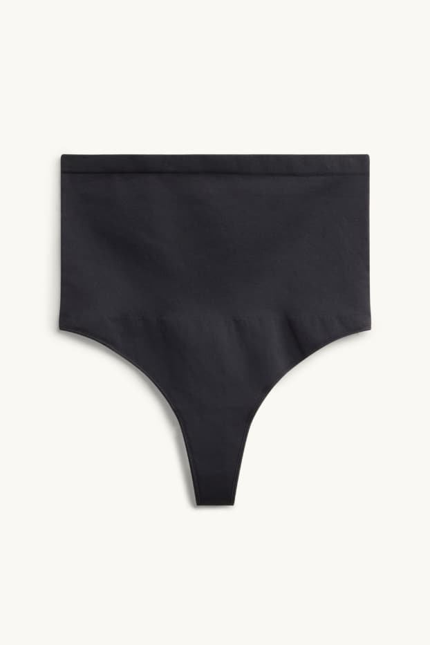 Women - Shaping thong - seamless - black