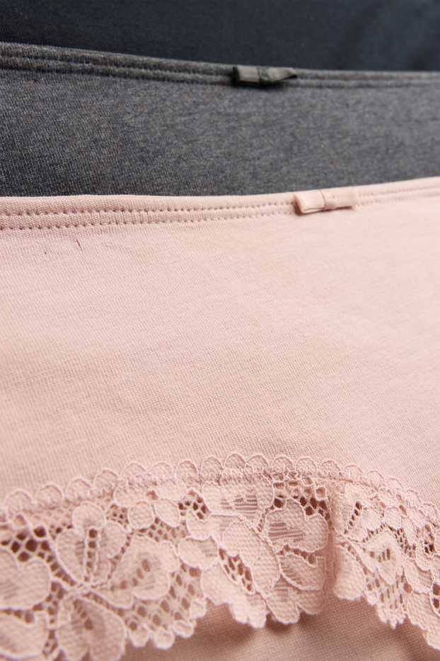 Donna - Confezione da 3 - coulotte - nero / rosa