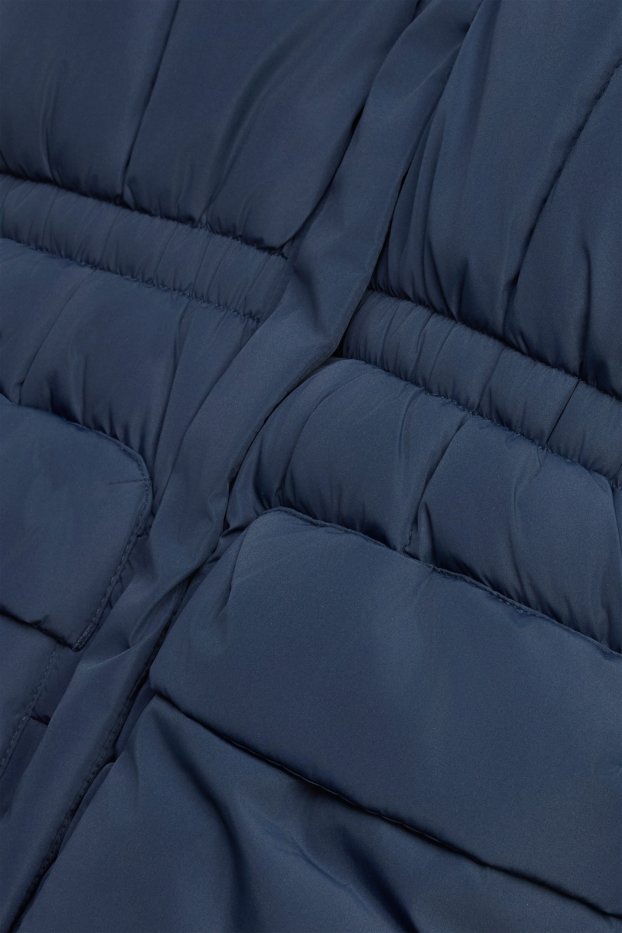 Children Girls - Quilted jacket with hood - lined - water-repellent - dark blue