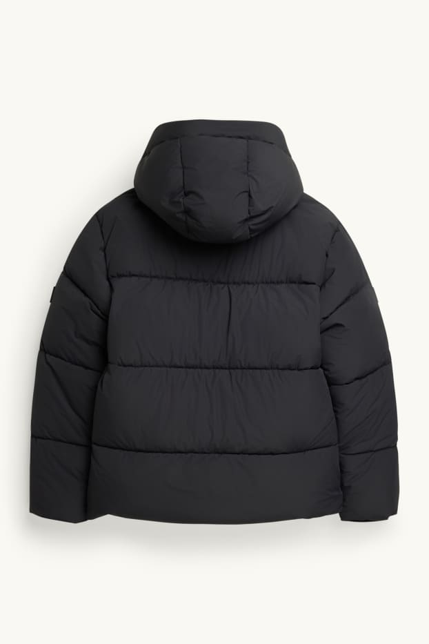 Kinder Jungen - Steppjacke - gefüttert - wasserabweisend - schwarz