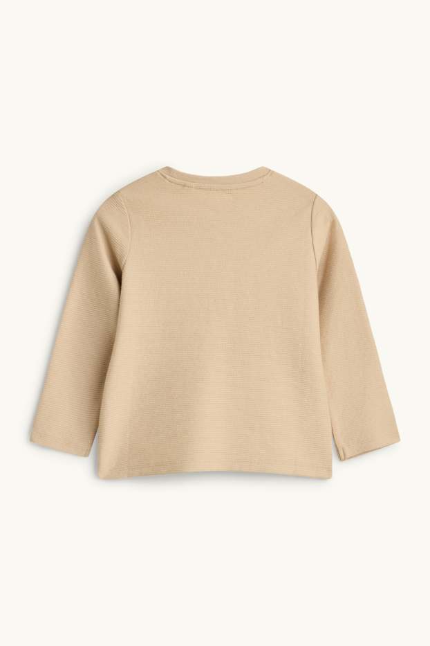 Kinder Jungen - Langarmshirt - gerippt - beige