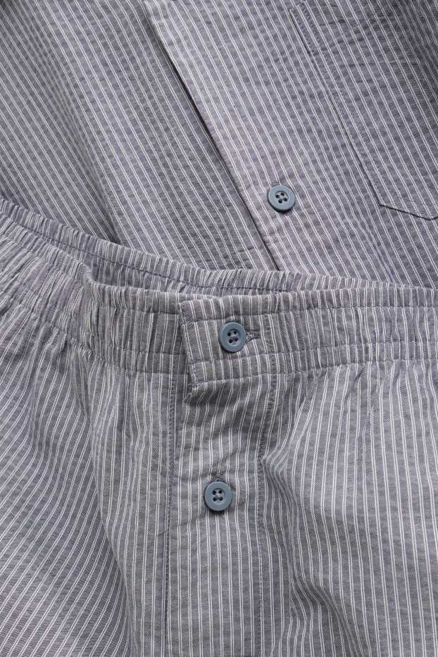 Hommes - Pyjama - à rayures - bleu / blanc