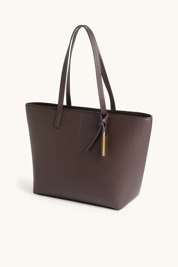 Women - Large shopper - faux leather - brown