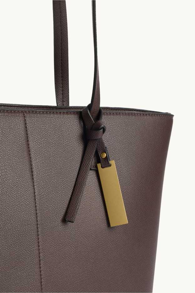 Women - Large shopper - faux leather - brown