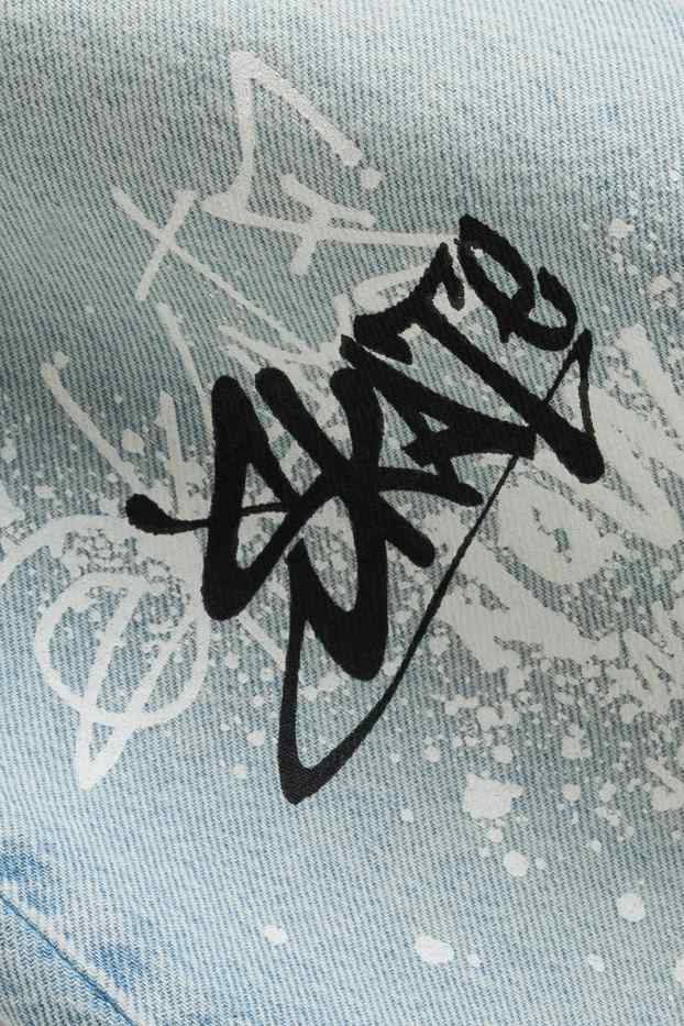 Copii - Băieți - Graffiti - baggy jeans - denim-albastru deschis