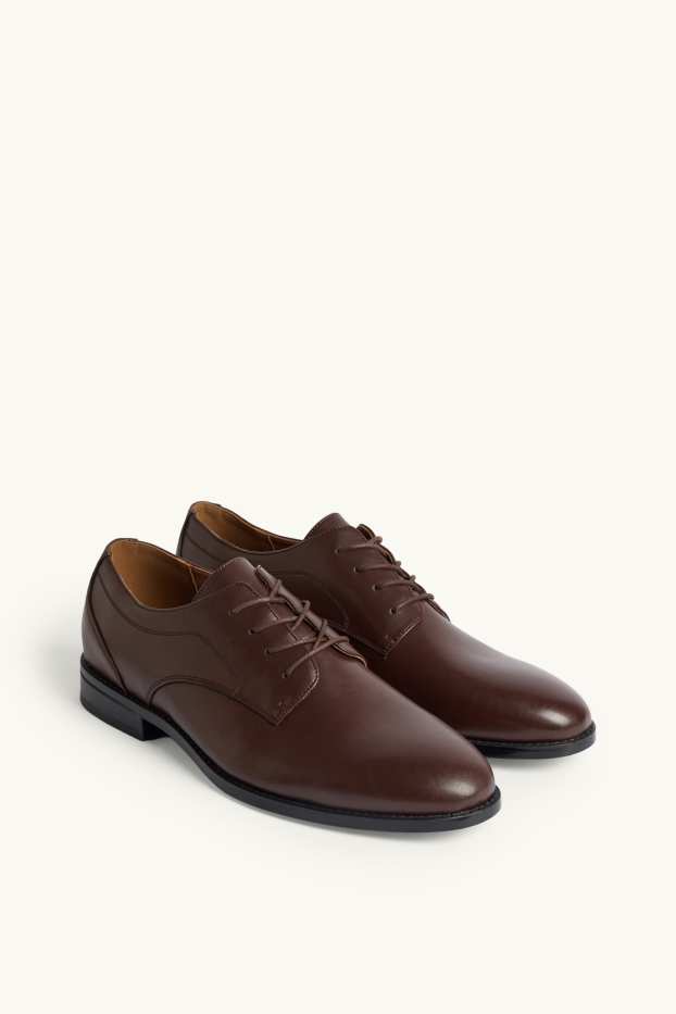 Uomo - Scarpe stringate - similpelle - marrone scuro