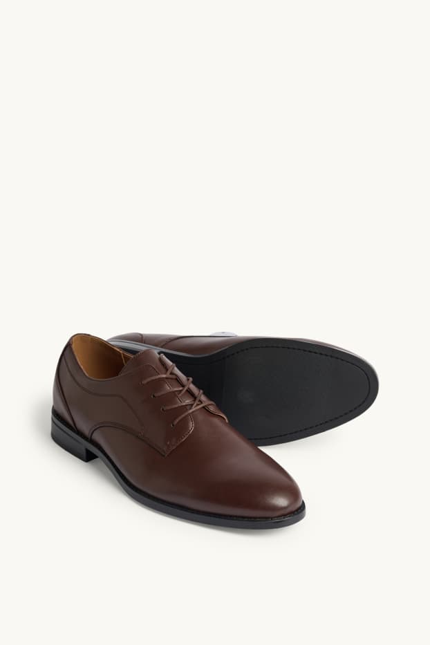 Uomo - Scarpe stringate - similpelle - marrone scuro