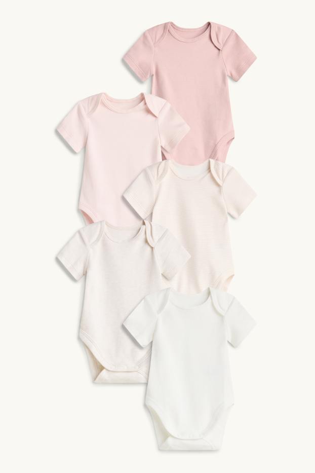 Bébés filles - Lot de 5 - bodys bébé - blanc crème
