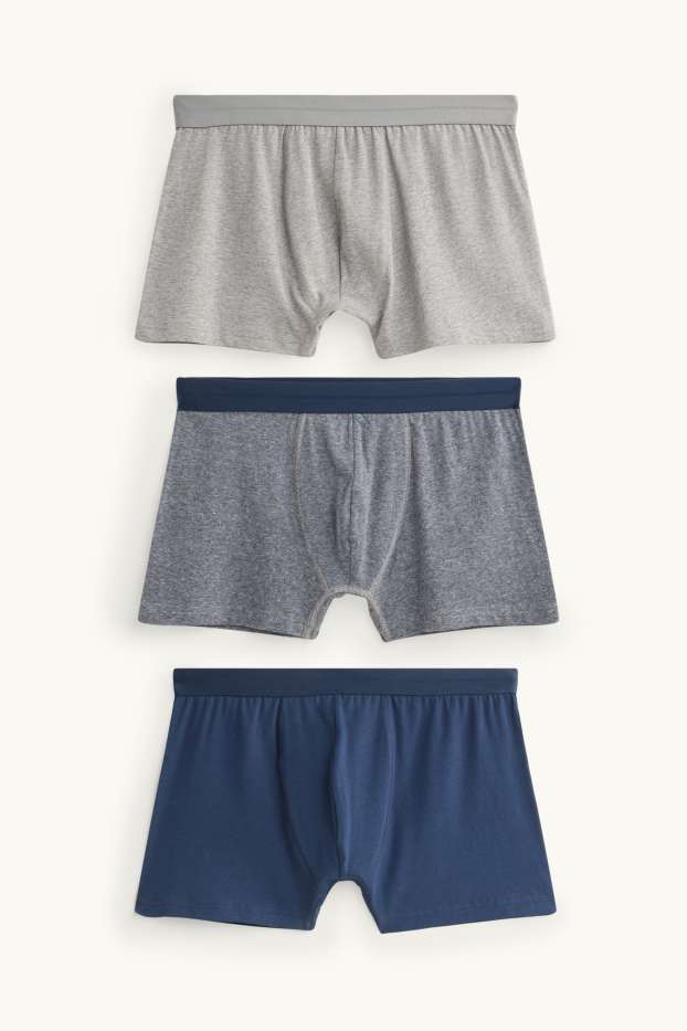 Men - Multipack of 3 - trunks - gray / dark blue