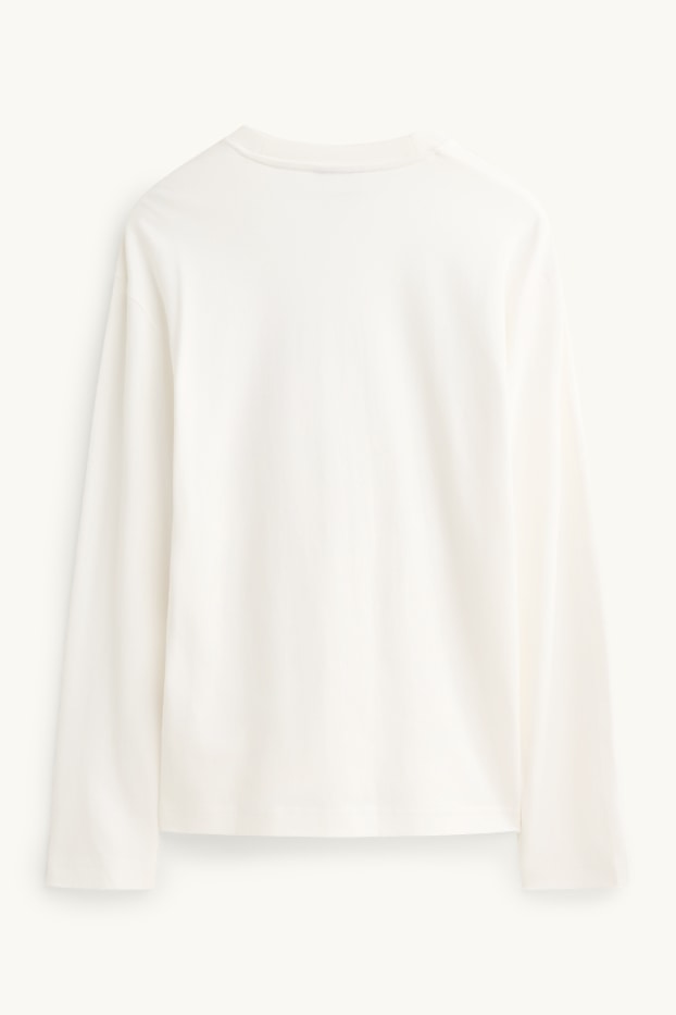 Hommes - Haut à manches longues - relaxed fit - blanc