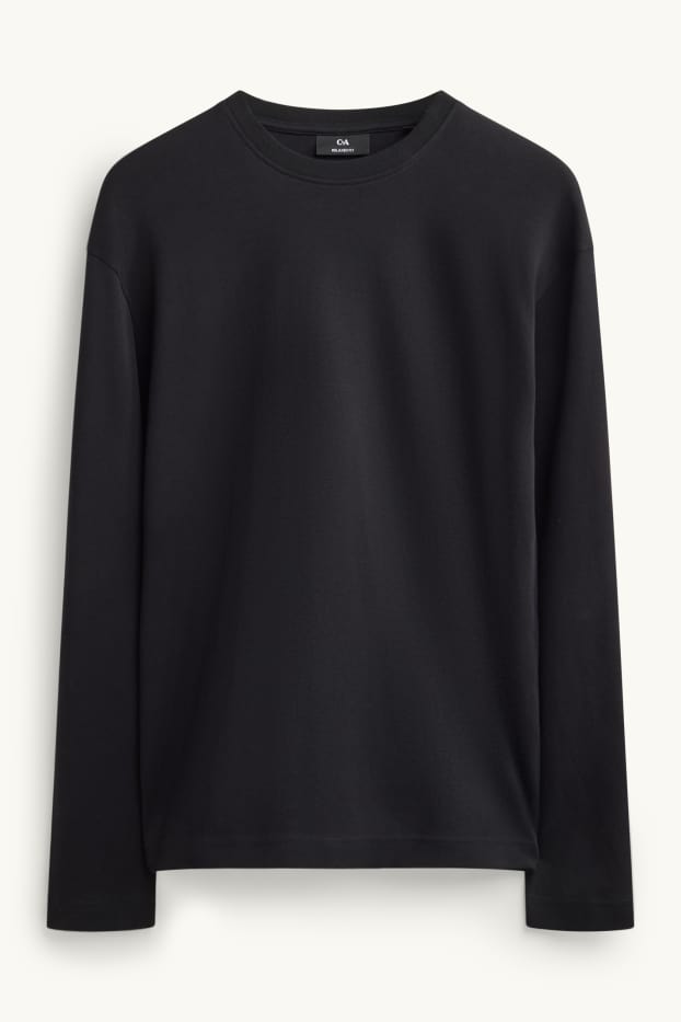 Uomo - Maglia a maniche lunghe - relaxed fit - nero