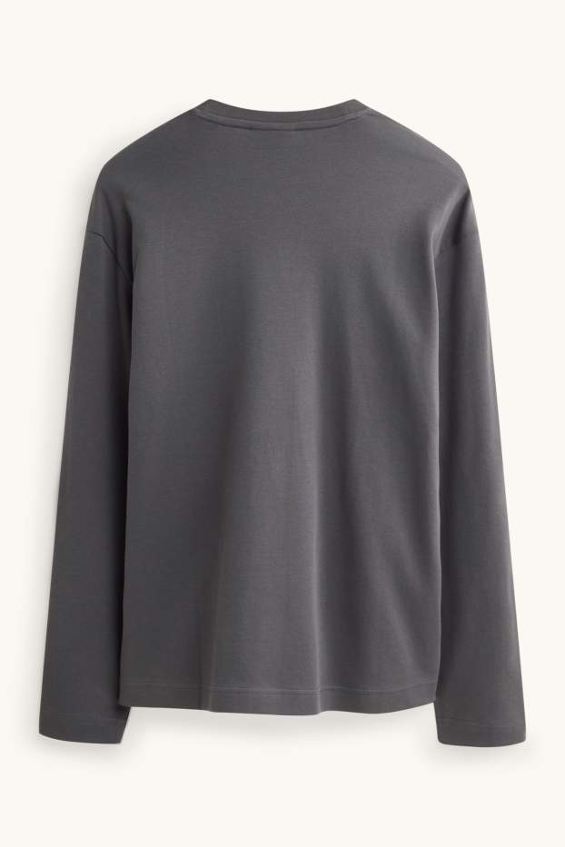 Hommes - Haut à manches longues - relaxed fit - gris foncé