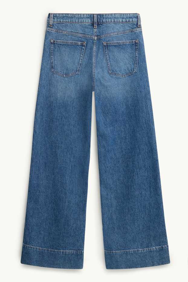 Femei - Wide leg jeans - talie joasă - denim-albastru